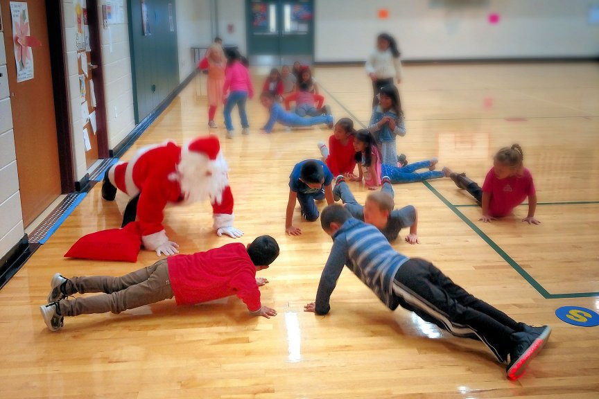 Santa Doing Pushups